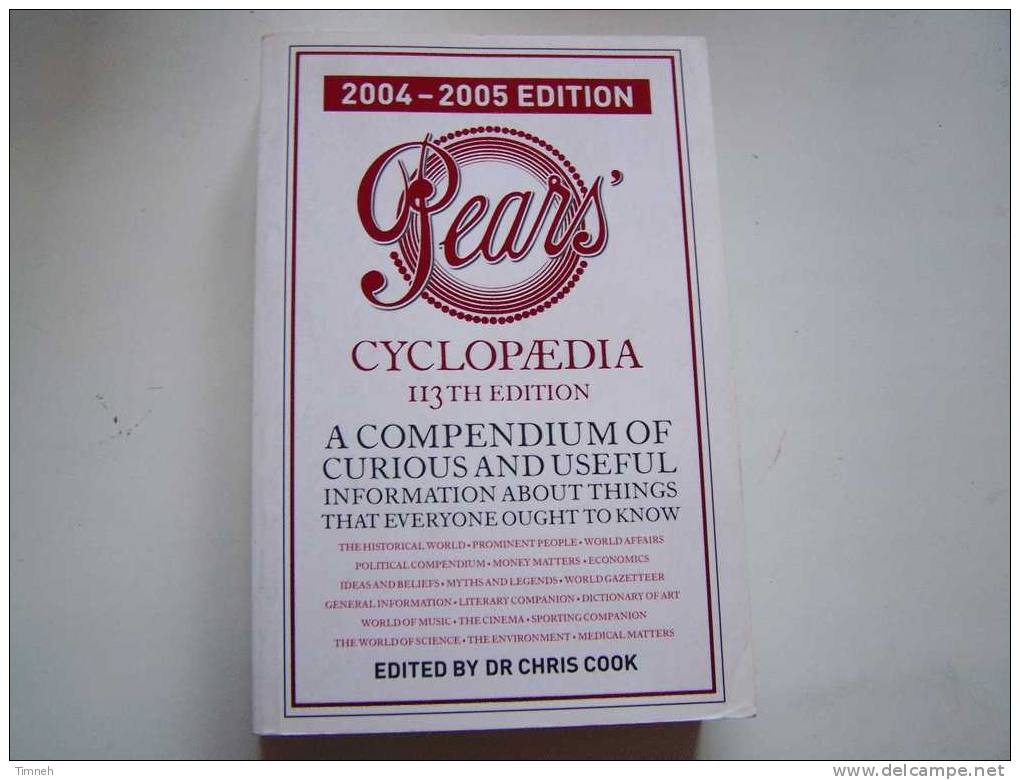 PEARS Cyclopaedia 2004-2005 EDITION 113th-Edited By Chris COOK-compendium Of Curious And Useful Information For All - Culture