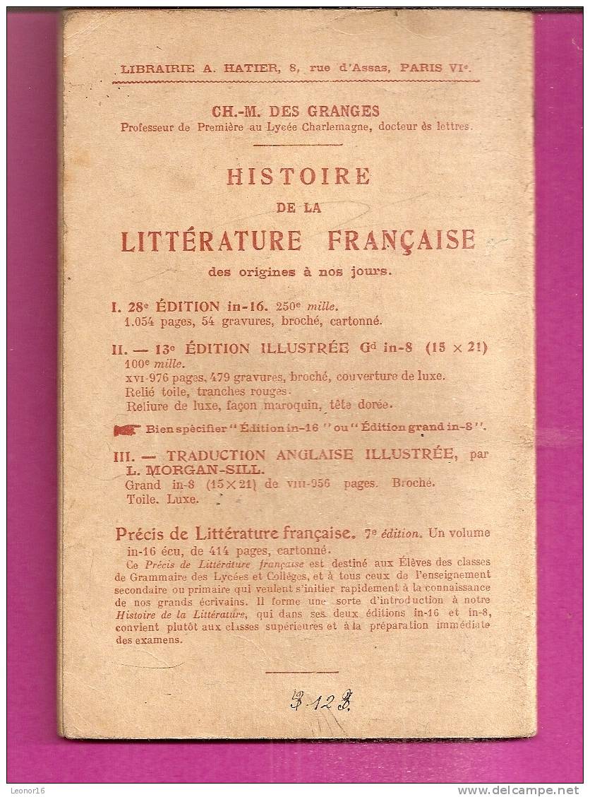 LES CLASSIQUES POUR TOUS   -   ** CINNA  De CORNEILLE **    -   Editeur A. HATIERde Paris   N° 6 - French Authors