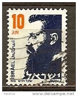 ISRAEL 1986 Dr. Theodor Herzl - 10a. - Blue And Orange FU - Usados (sin Tab)