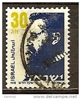 ISRAEL 1986 Dr. Theodor Herzl - 30a. - Blue And Yellow  FU - Usados (sin Tab)