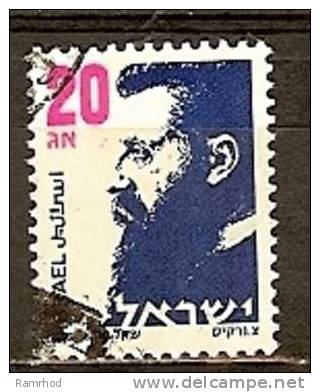 ISRAEL 1986 Dr. Theodor Herzl - 20a. - Blue And Purple FU - Usados (sin Tab)