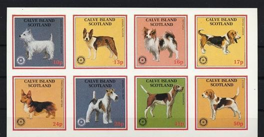 Calve Island (non Official) - Imperforated Mnh. - Dogs, Rotary - Chiens