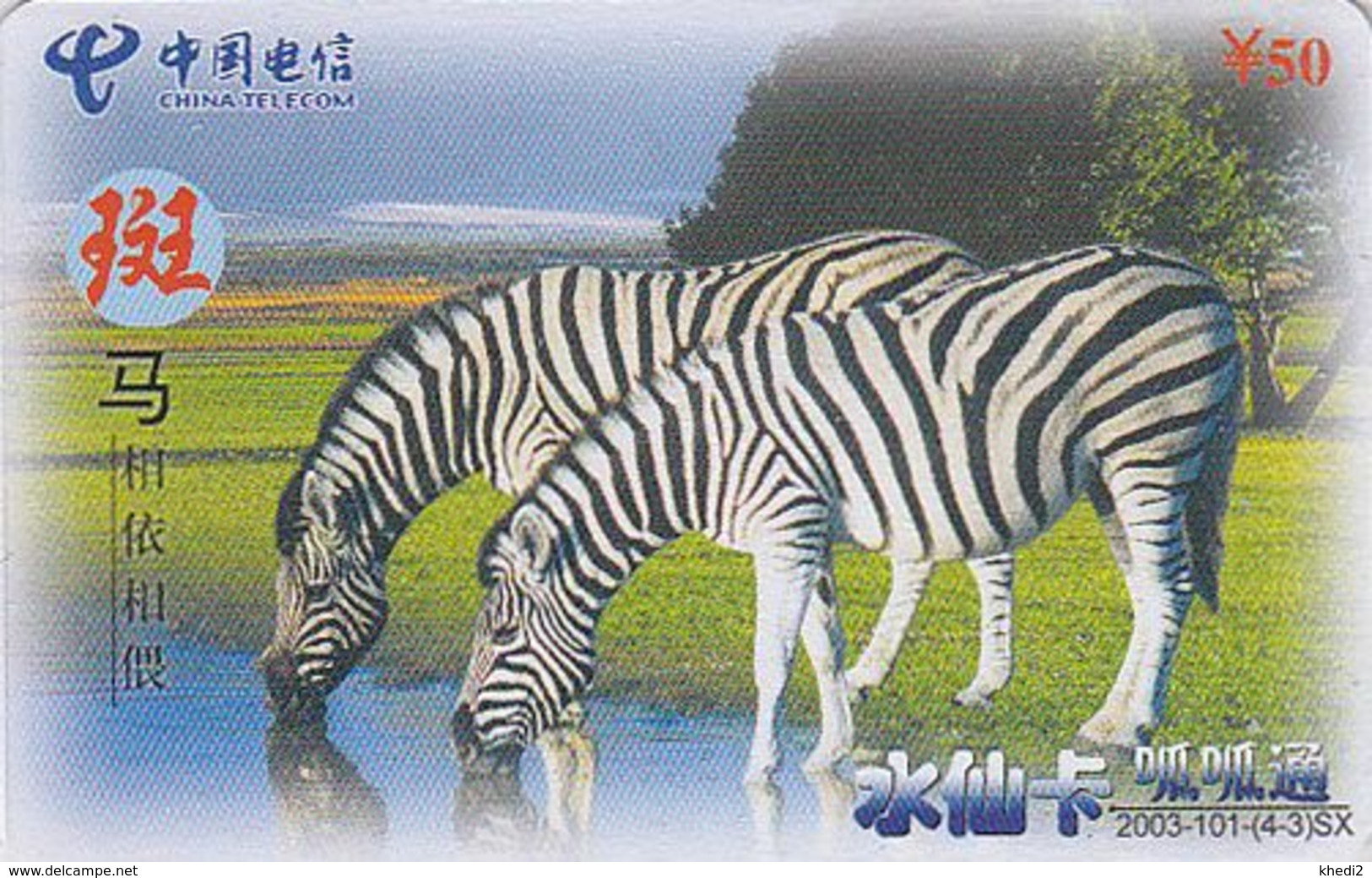 Télécarte Chine / Animal D'Afrique - ZEBRE - ZEBRA Early Prepaid China Telecom Phonecard Telefonkarte - 29 - China