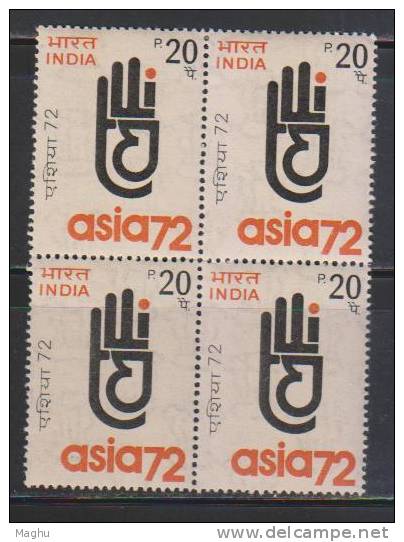 India 1972 MNH, Block Of 4, Asia- 72, Asian Internationa Trade Fair, - Blocchi & Foglietti