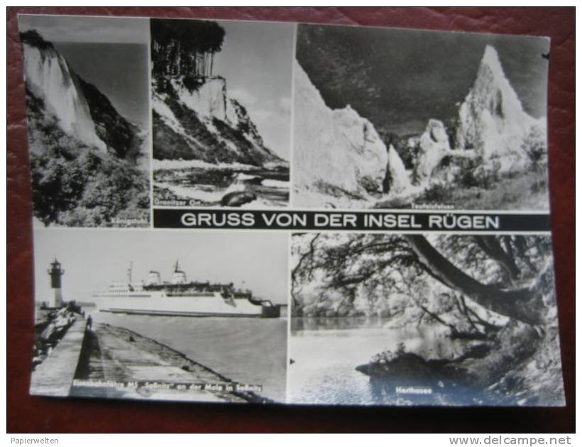 (Rügen) - Mehrbildkarte "Gruss Von Der Insel Rügen" / Eisenbahnfähre - Rügen