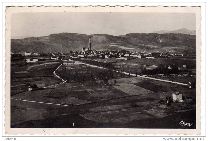 07- L'Ardèche Illustrée-VERNOUX-  Vue Générale Et Route De Valence- Cpsm Cim1956 - Vernoux