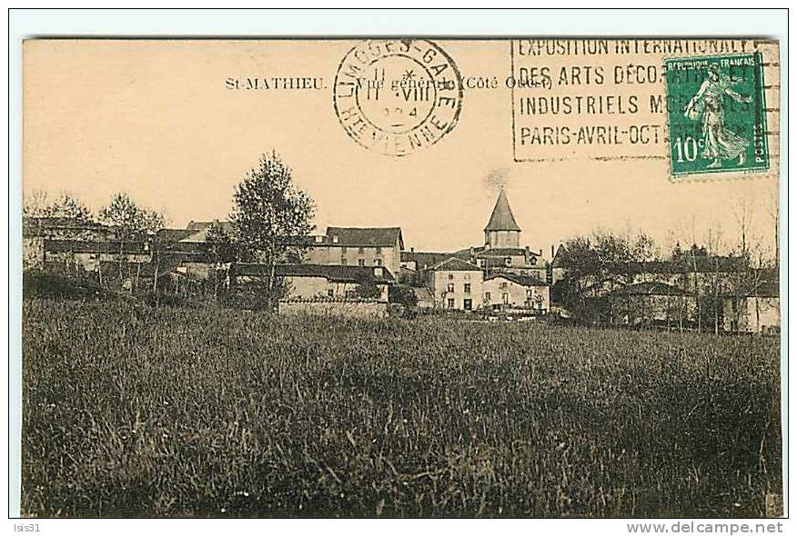 Dép 87 -  Saint Mathieu - Vues Générale Côté Ouest  - état - Saint Mathieu