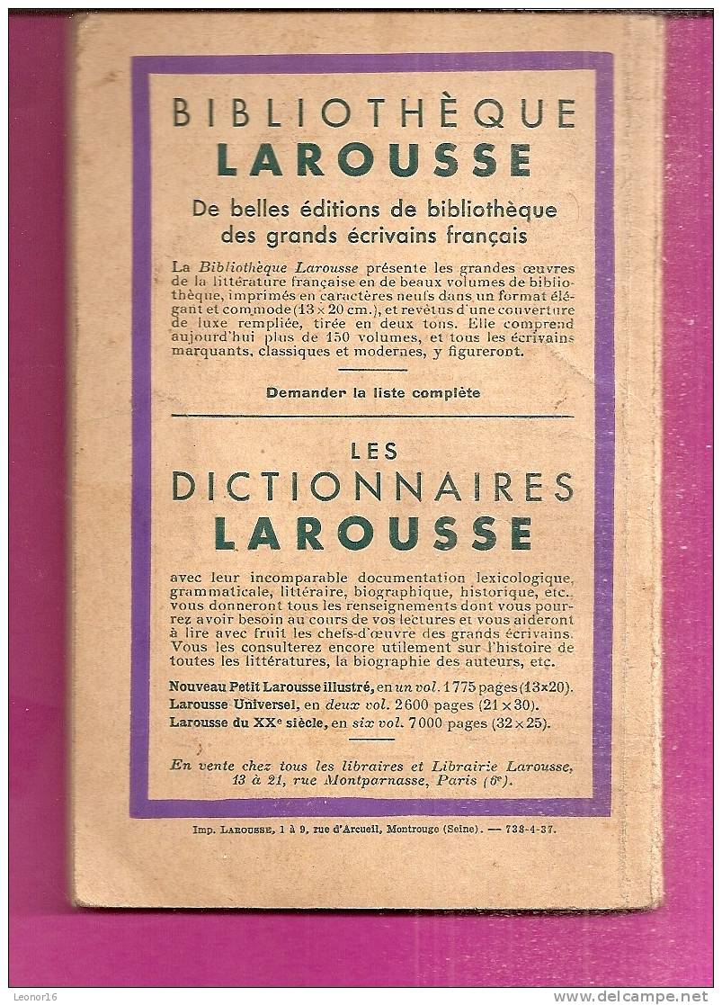 LES CLASSIQUES LAROUSSE   -   **  HORACE  De CORNEILLE **    -   Editeur LAROUSSE De Paris VIème (1937) - Franse Schrijvers
