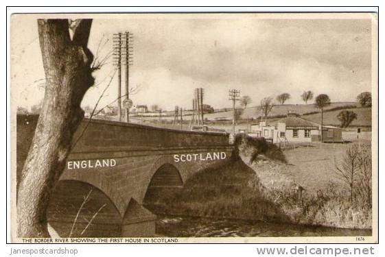 The Border BRIDGE & River - GRETNA - Dumfries Shire -- THE BORDERS - Scotland - Dumfriesshire