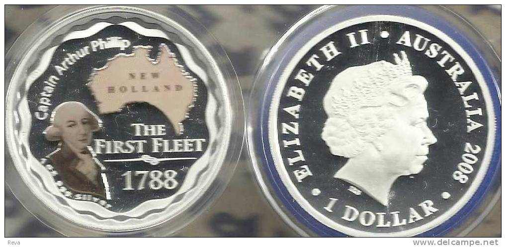 AUSTRALIA $1 220 YEARS ARRIVAL 1ST FLEET TO NEW HOLLAND QEII HEAD1YEAR 2008 AG SILVER PROOF READ DESCRIPTION CAREFULLY!! - Other & Unclassified