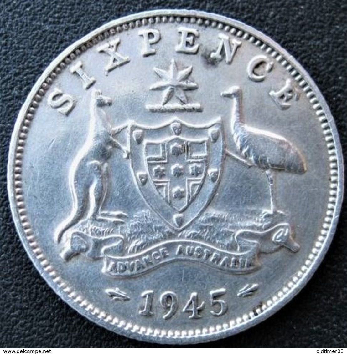 Six Pence, 1945, Argent, George VI, Australia, SUP - Otros & Sin Clasificación