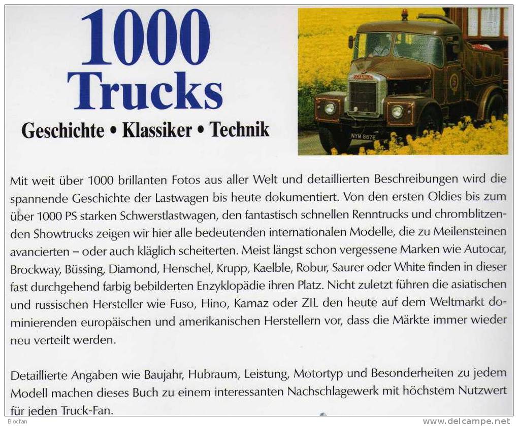 1000 verschiedene Trucks Bildband Geschichte Klassiker Technik Neuwert 55€ berühmte Modelle LKW Fahrzeuge aus aller Welt