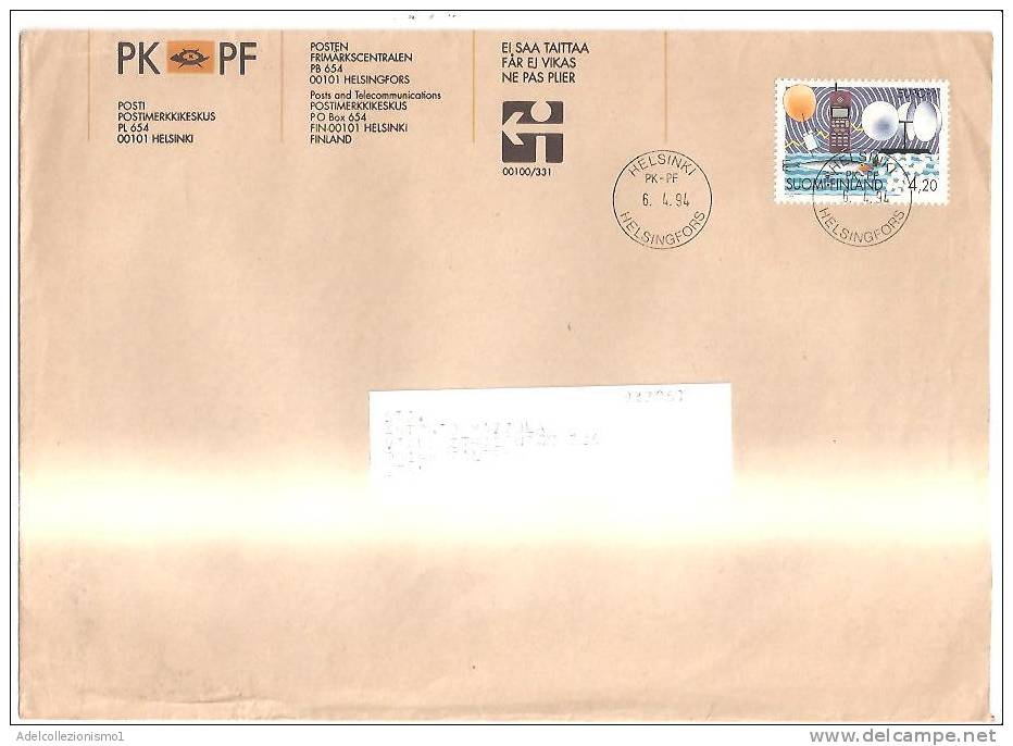 53754)lettera Finlandese Pk-pf Con Un Valore Comunicazioni + Annullo - Storia Postale