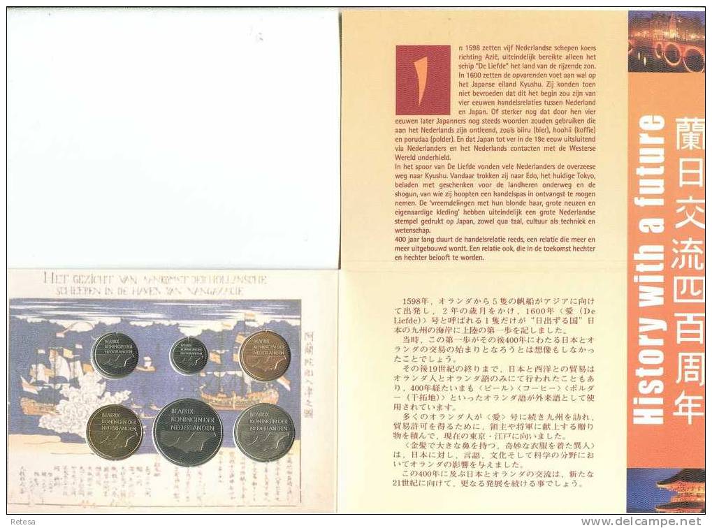 NEDERLAND  MUNTENSET  400 JAAR NEDERLAND - JAPAN  2000  F.D.C. - Mint Sets & Proof Sets