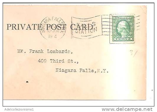 53787)private Post Card Con Un Valore Da 1c + Annullo Del 24/9/1914 - Postal History