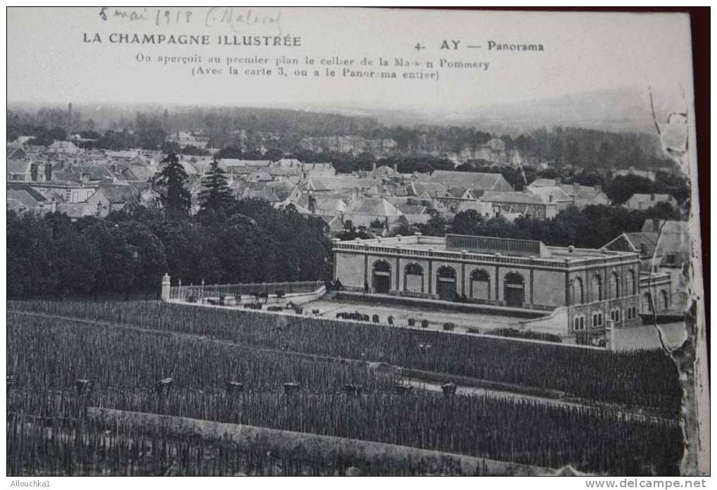 CPA > AY EN CHAMPAGNE 1ER PLAN CELLIER DE LA MAISON POMMERY >> 5 MAI 1918  >> GUERRE CHAMPAGNE - Pommery (pohm-mehr-ay). - Ay En Champagne