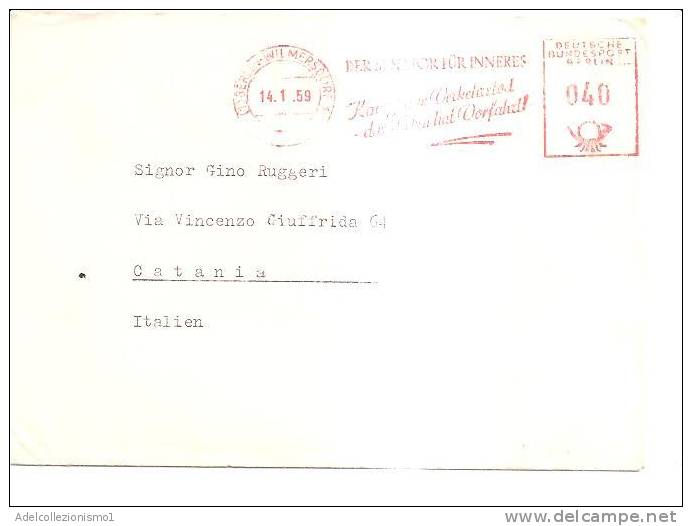 53797)lettera Tedesca Con Un Valore + Annullo Del 4/2/1960 - Storia Postale