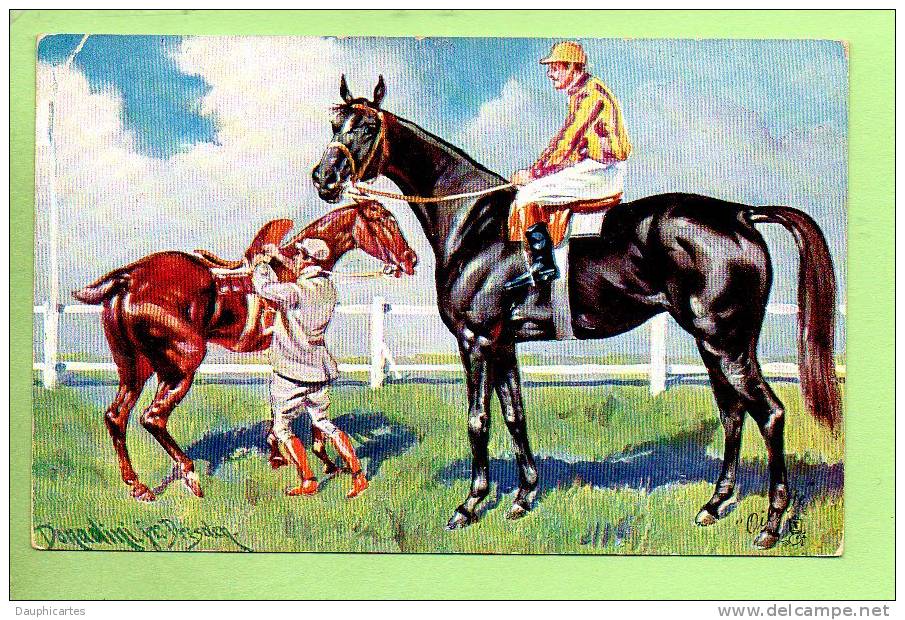 R. TUCK OILETTE - STEEPLECHASING - Going To The Post N° 6163 Signé Donadini Dresden - 2 Scans - Tuck, Raphael