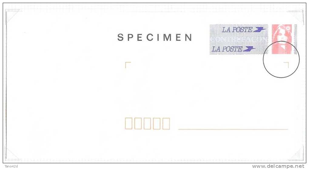 REF LRT7 - 2 ENVELOPPES AU TYPE MARIANNE DE BRIAT REPIQUEES "SPECIMEN" - Specimen