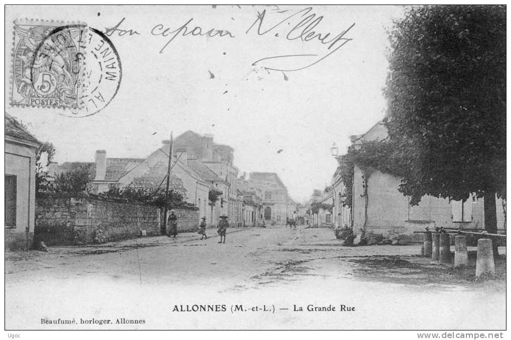 CPA - 49 - ALLONNES - La Grande Rue - 925 - Allonnes