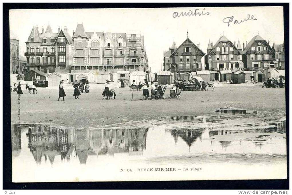 CPA.  BERCK-SUR-MER. La Plage. / Ed. Lib. Pap. Garrot Berck Plage. 64. - Berck