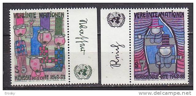 H0734 - ONU UNO WIEN N°36/37 ** AVEC TAB DROITS DE L'HOMME - Neufs