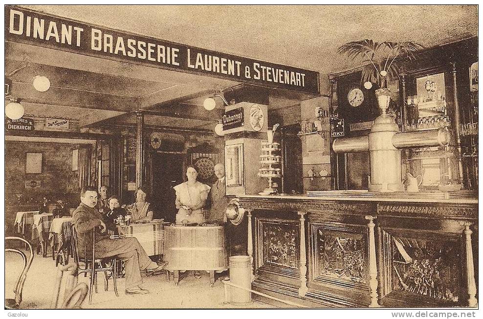 SUPERBE CARTE!! Intérieur Du Café Du Théâtre De MONT-SUR-MARCHIENNE . Dinant Brasserie Laurent Et Stevenart. - Charleroi