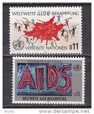 H0796 - ONU UNO WIEN N°100/101 ** AIDS SIDA - Unused Stamps