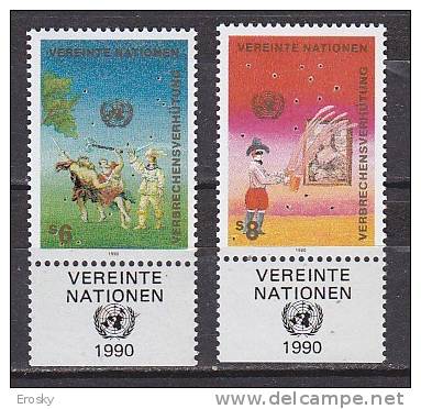 H0800 - ONU UNO WIEN N°106/07 ** AVEC TAB - Unused Stamps