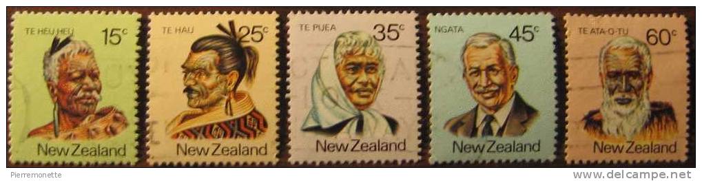 +Nouvelle-Zélande New Zeland 1980, 719-23, Leaders Maoris, 5v, N** - Used Stamps