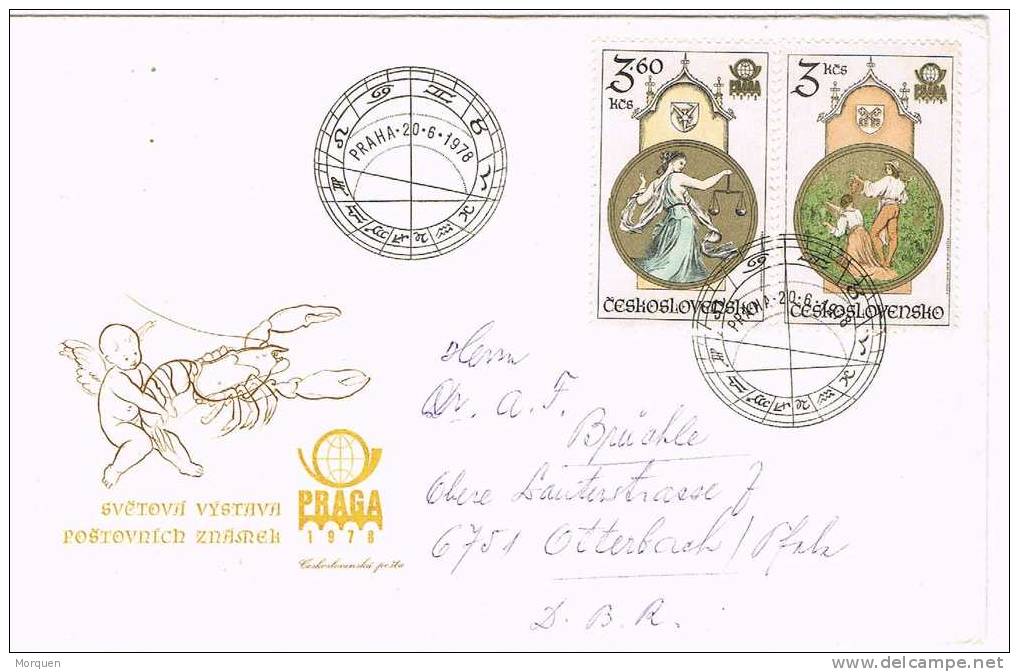 Carta PRAHA 1978. Zodiac. Cancer, Libra Zodiaco - Astrologie