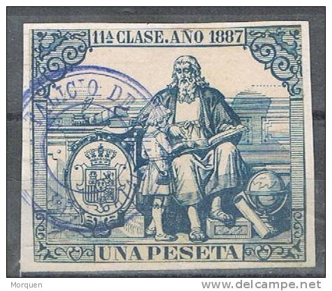 Sello Fiscal 11 Clase, Año 1887, 1 Pts Azul º - Revenue Stamps