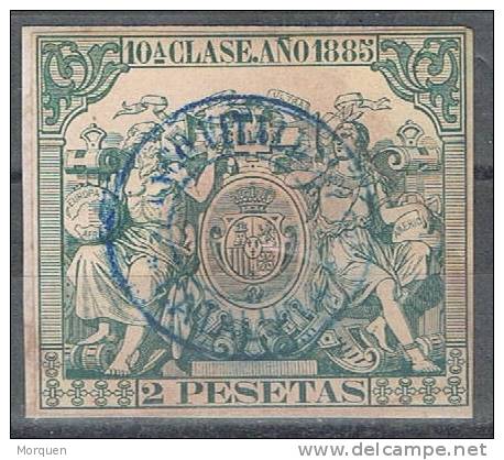 Sello Fiscal 10 Clase, Año 1885, 2 Pts Azul º - Fiscales