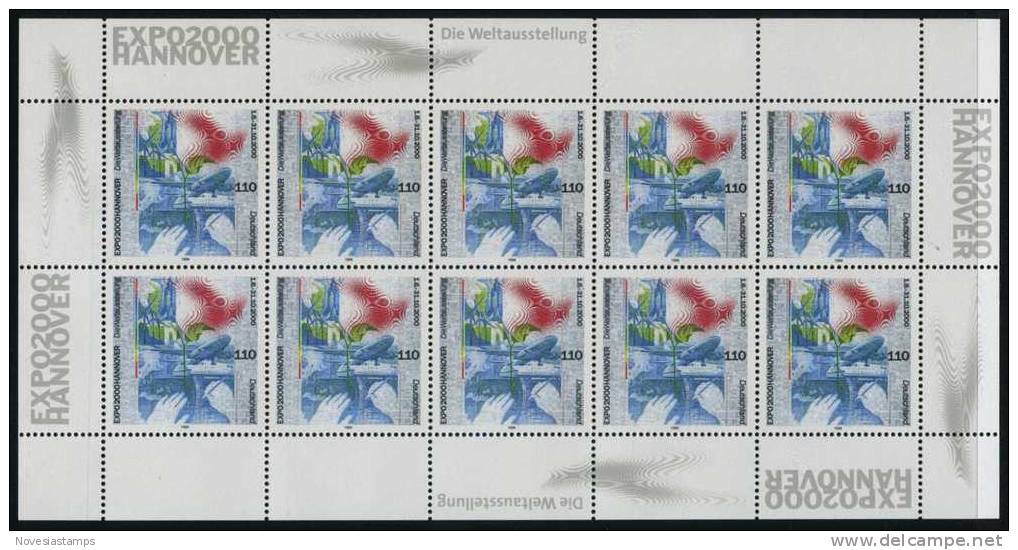 !a! GERMANY 1999 Mi. 2042 MNH SHEET(10) -EXPO 2000 - 1991-2000