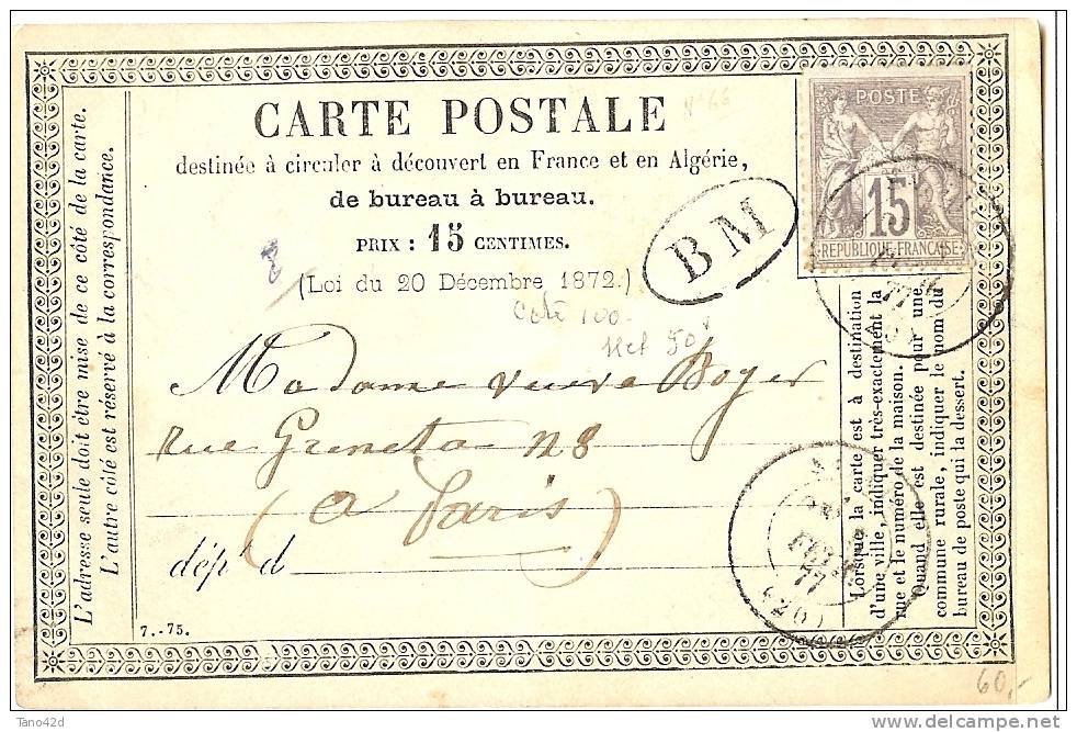 REF LTR7 - CPO PRECURSEUR OFF 16 VOYAGE CACHET DE "BM" - Precursor Cards