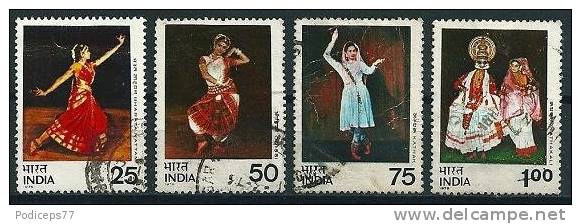 Indien  1975  Volkstänze  (part Set)  Mi-Nr.646/49  Gestempelt / Used - Used Stamps