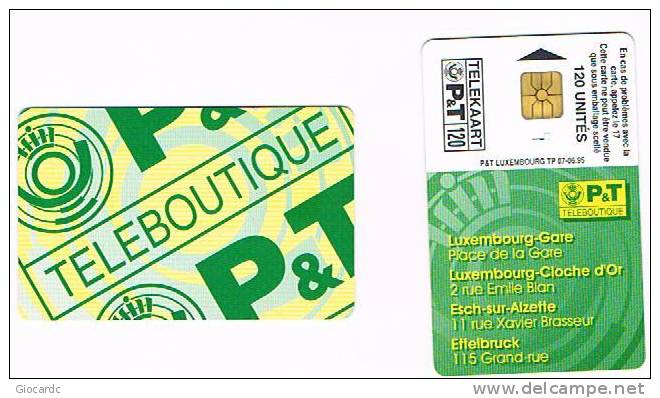 LUSSEMBURGO (LUXEMBOURG) - P&T CHIP - 1995  TP07  TELEBOUTIQUE    - USED - RIF. 7939 - Luxemburgo