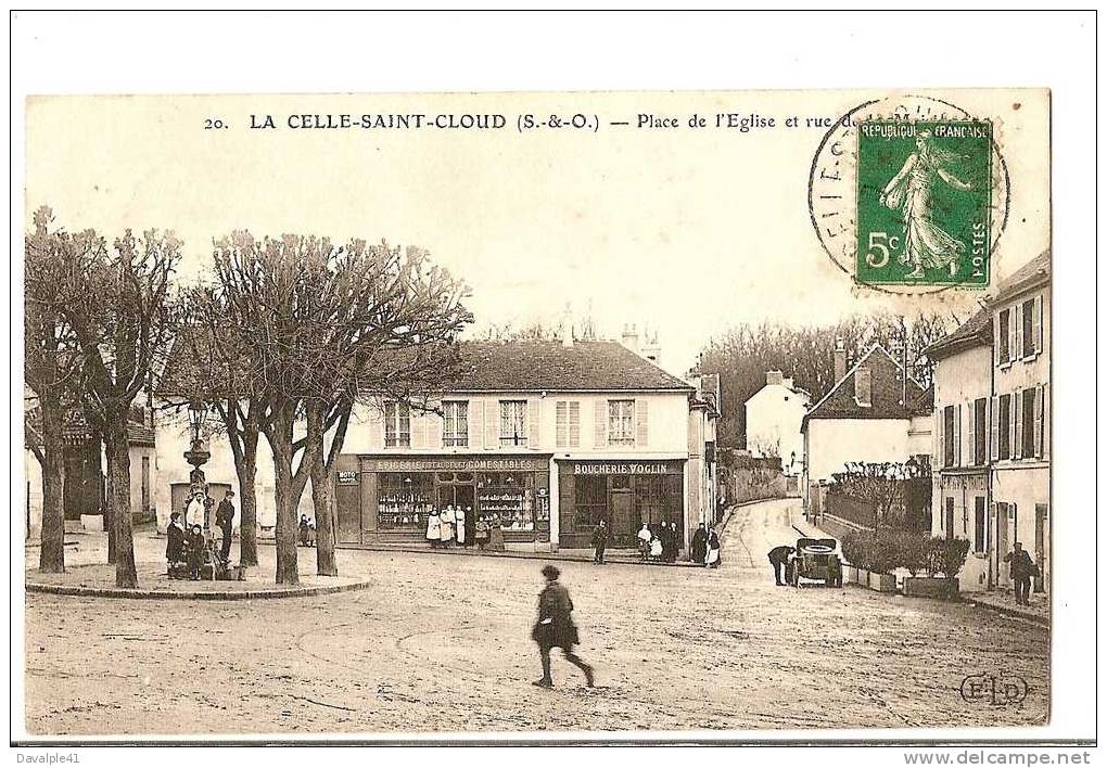 78  LA CELLE SAINT CLOUD PLACE DE L'EGLISE EPICERIE BOUCHERIE  BON  ETAT VOIR SCAN - La Celle Saint Cloud