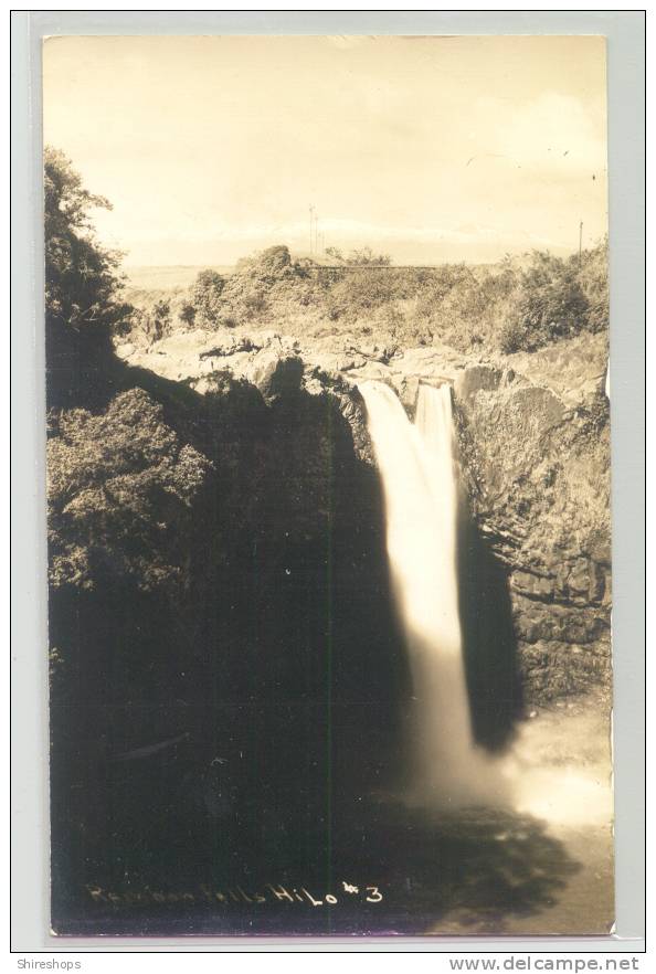 Real Photo Photograph Hilo #3 Waterfall Undivided Back - Hilo