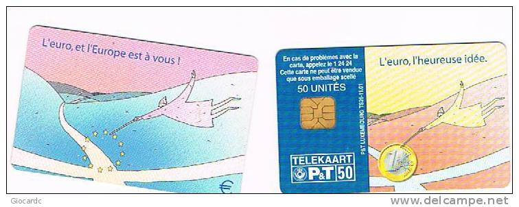 LUSSEMBURGO (LUXEMBOURG) - P&T CHIP - 2001  TS26  L' EURO  (FOLON)        - USED - RIF. 7962 - Pittura