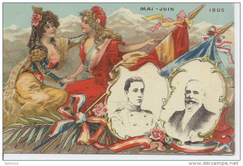 Politique Rencontre Président Français Loubet Et Roi D'espagne Alphonse XIII Mai Juin 1905 - Events