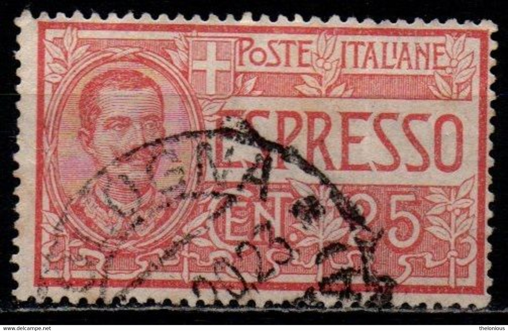 # 1903 Italia Regno Espresso Tipo Floreale 25 Cent. Usato - Exprespost