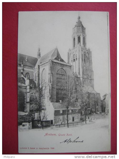 Netherlands---  Arnhem--  Groote Kerk -- Undivded Back --===ref 139 - Arnhem