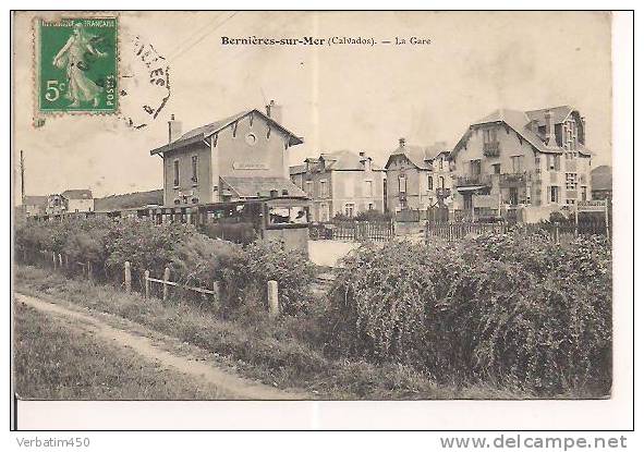 CPA .....BERNIERES SUR MER....LA GARE ..TAMPON  D AMBULANT - Autres & Non Classés