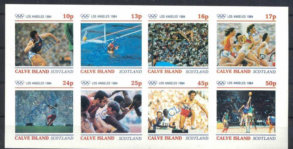 Calve Island (non Official) - With Overprint - Athletics, Basketball, Olympics, Waterpolo - Autres & Non Classés