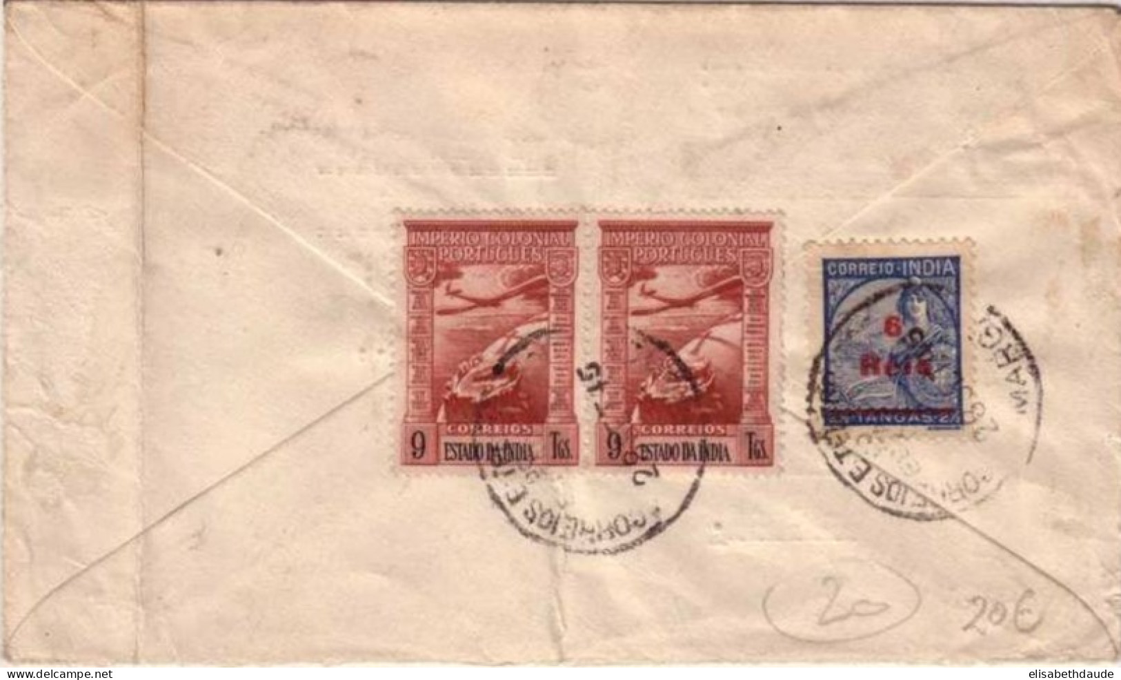 PORTUGAL - INDE - RARE LETTRE PAR AVION De MARGAO Pour NEWBURY (ENGLAND) En 1945 - Portugiesisch-Indien