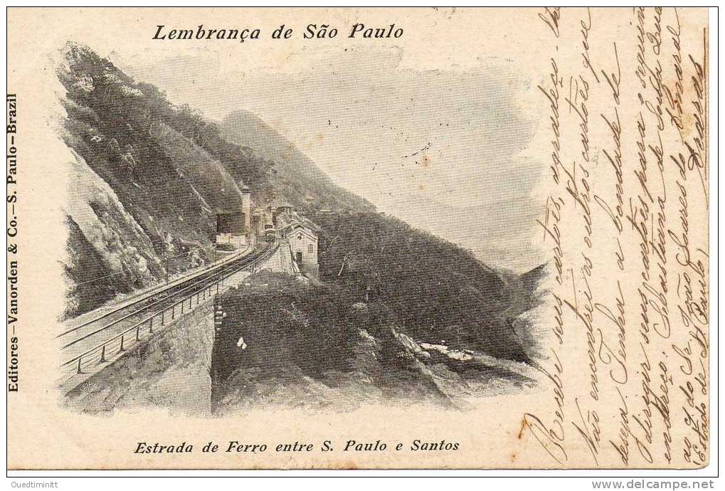 Brésil.Lembrança De Sao Paulo.Précurseur. Chemin De Fer /railway S.Paulo/santos. - São Paulo