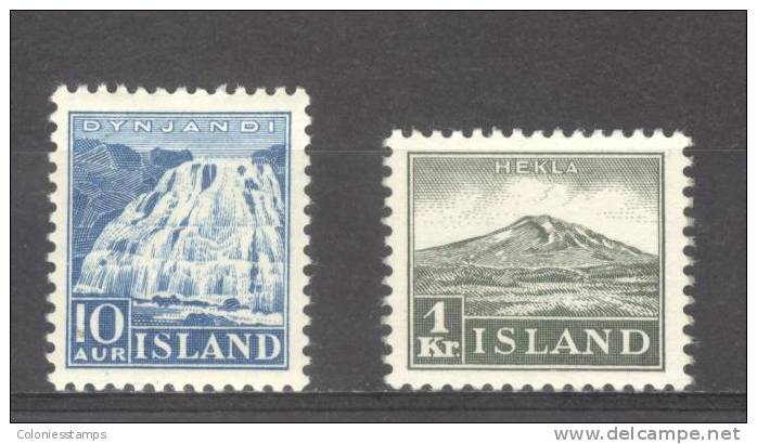 (S1132) ICELAND, 1935 (Icelandic Views. Definitive Issue). Complete Set. Mi ## 181-182. MNH** - Neufs