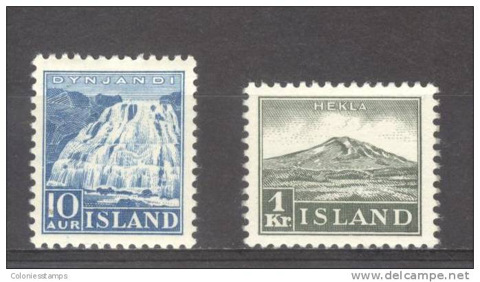 (S1132) ICELAND, 1935 (Icelandic Views. Definitive Issue). Complete Set. Mi ## 181-182. MNH** - Unused Stamps
