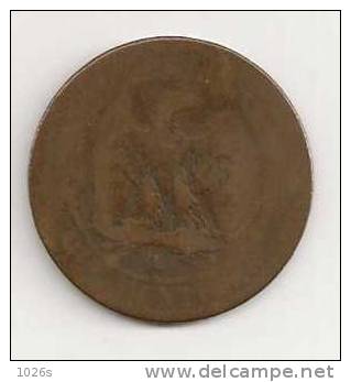 PIECE 10 CENTIMES NAPOLEON III TETE NUE  1855 A - 10 Centimes